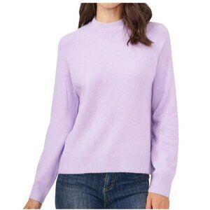 Vince Camuto Women's Ribbed Hem & Cuff Mock Neck Sweater Azalea Violet Large